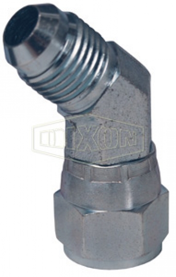 45° Male JIC 37° Flare x Female JIC 37° Swivel Elbow
